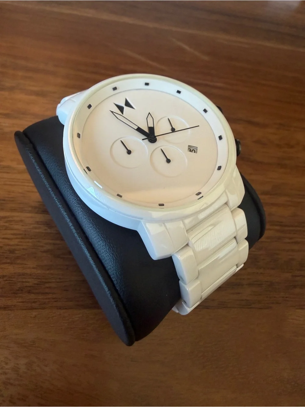 MVMT White Ceramic Chronograph with Black Accents